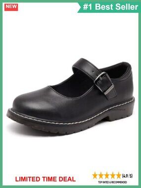 Vegan Leather Mary Jane Flats Brogue Oxford Work Office Shoes